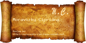 Moravszky Cipriána névjegykártya